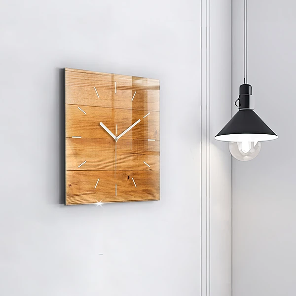 Wanduhr quadratisch mit motiv Hölzerne Bretter