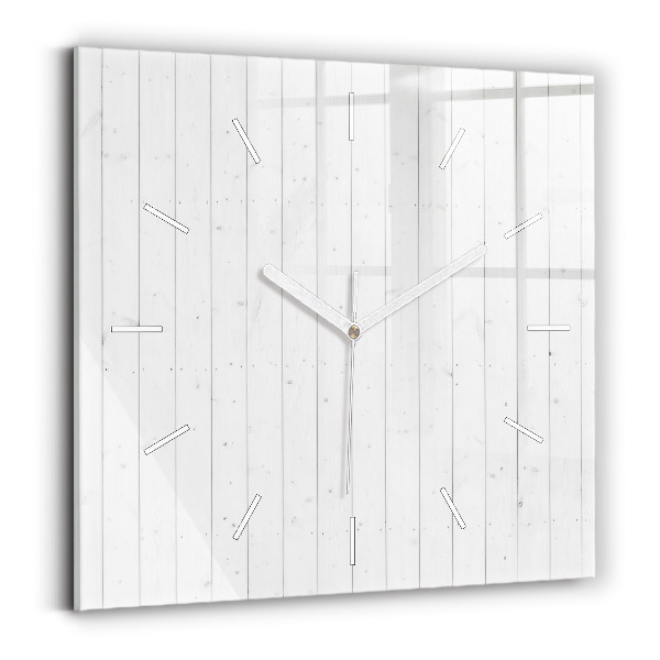 Wanduhr quadratisch Holzplatten Muster