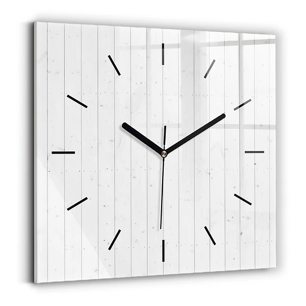 Wanduhr quadratisch Holzplatten Muster