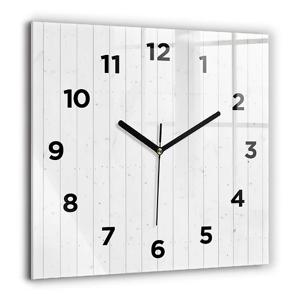 Wanduhr quadratisch Holzplatten Muster