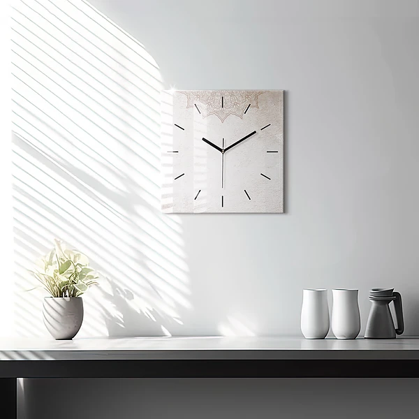 Wanduhr modern quadratisch Dekoratives Muster