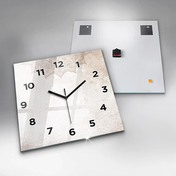Wanduhr modern quadratisch Dekoratives Muster