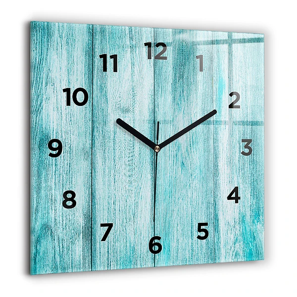 Wanduhr quadratisch Blaues altes Holz