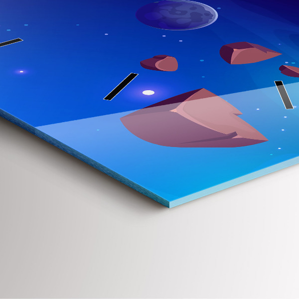 Wanduhr modern quadratisch Galaxie der Planeten