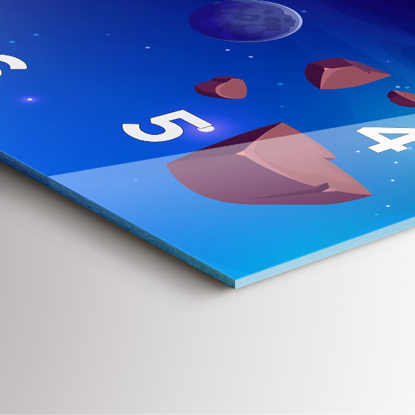 Wanduhr modern quadratisch Galaxie der Planeten