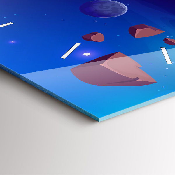 Wanduhr modern quadratisch Galaxie der Planeten