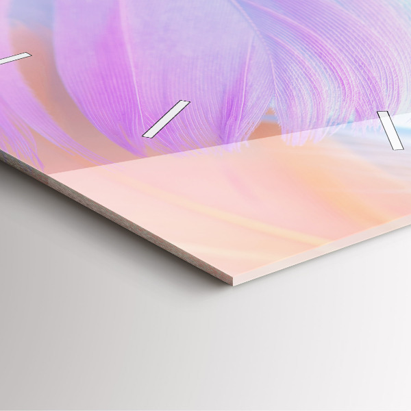 Wanduhr quadratisch Bunte Federn