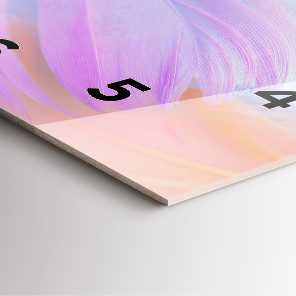 Wanduhr quadratisch Bunte Federn