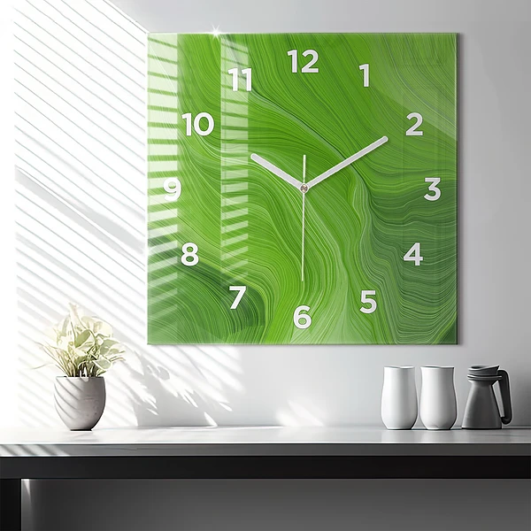 Wanduhr quadratisch mit motiv Moderne Wellen