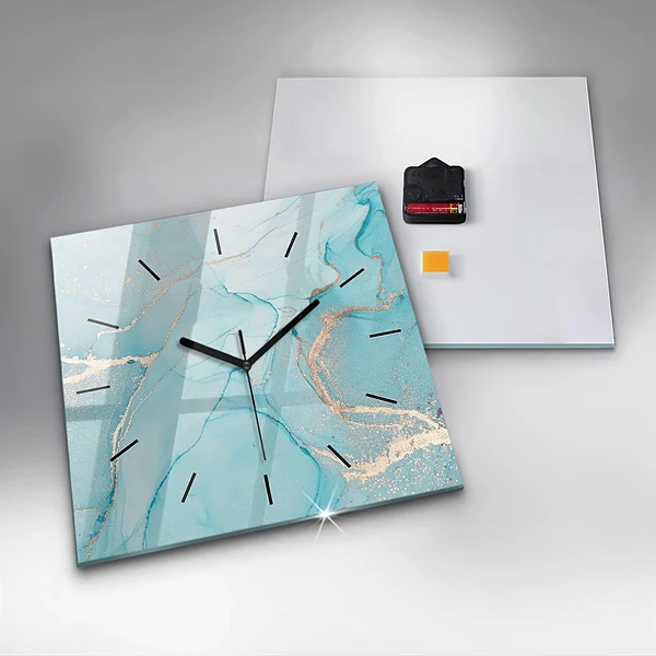 Wanduhr modern quadratisch Dekorativer Marmor