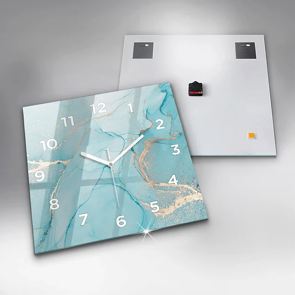 Wanduhr modern quadratisch Dekorativer Marmor