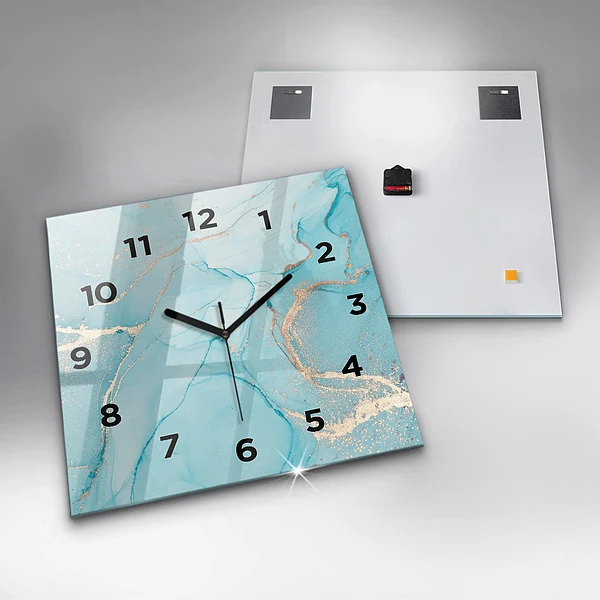 Wanduhr modern quadratisch Dekorativer Marmor