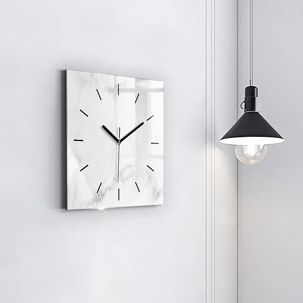 Wanduhr modern quadratisch Marmor
