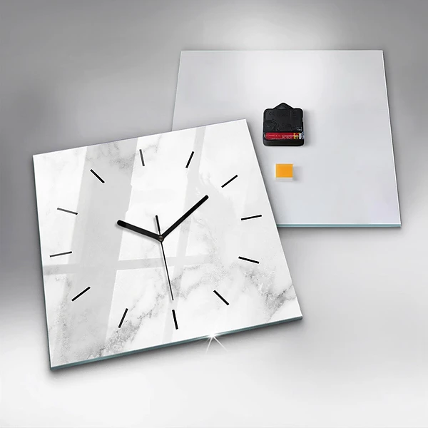 Wanduhr modern quadratisch Marmor