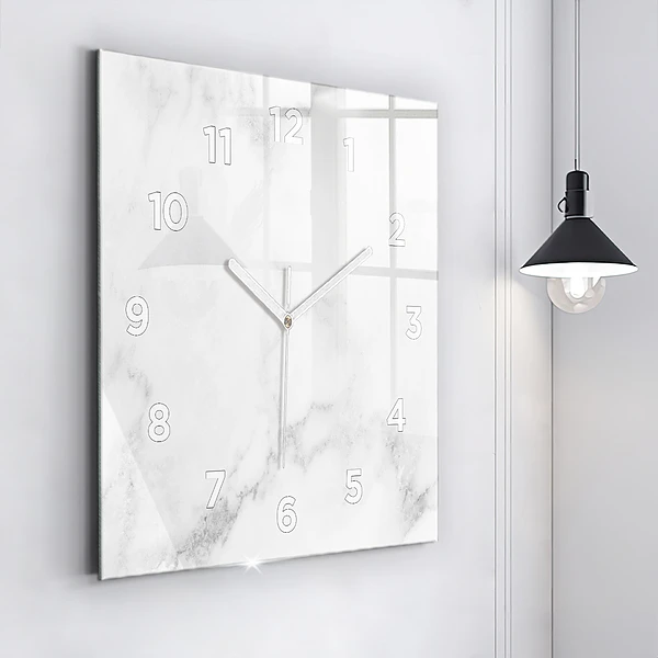 Wanduhr modern quadratisch Marmor