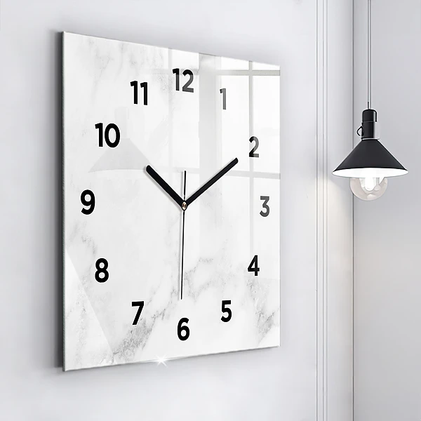 Wanduhr modern quadratisch Marmor