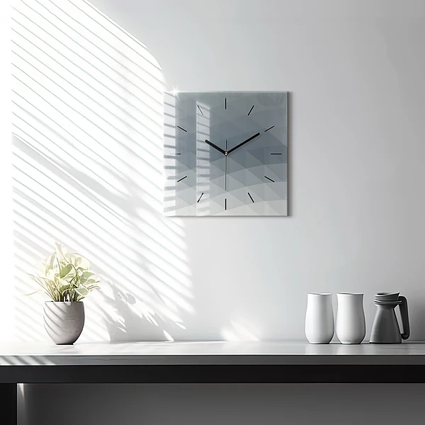 Wanduhr modern quadratisch Welle Abstraktion