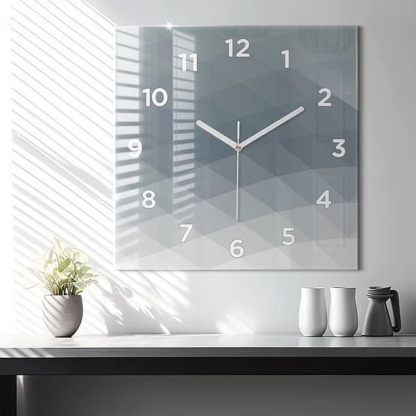 Wanduhr modern quadratisch Welle Abstraktion