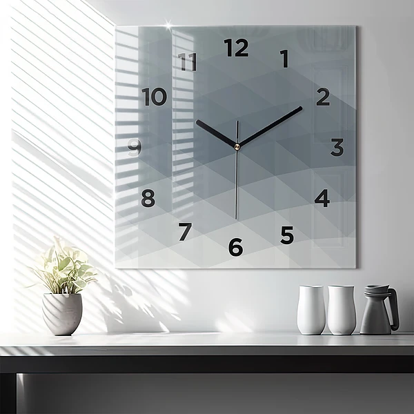 Wanduhr modern quadratisch Welle Abstraktion