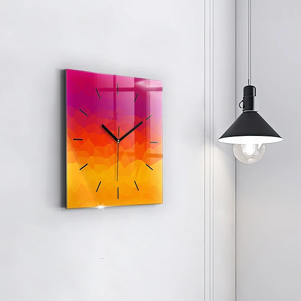 Wanduhr quadratisch mit motiv Sonnenaufgang