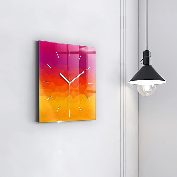 Wanduhr quadratisch mit motiv Sonnenaufgang