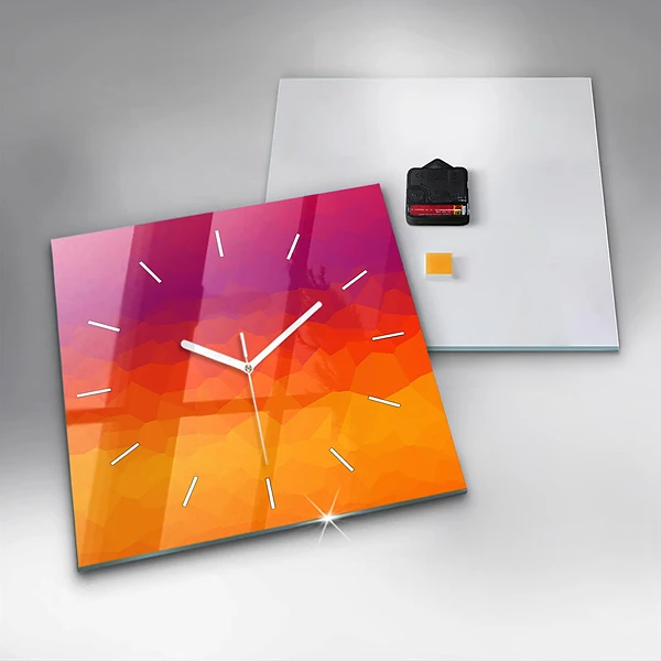 Wanduhr quadratisch mit motiv Sonnenaufgang