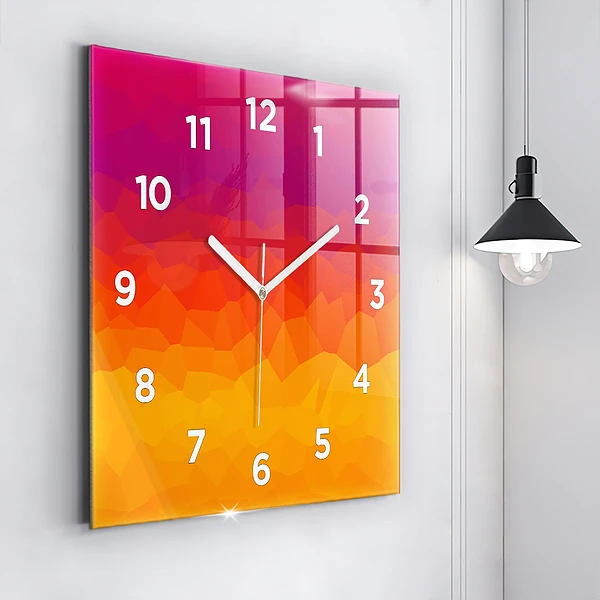 Wanduhr quadratisch mit motiv Sonnenaufgang