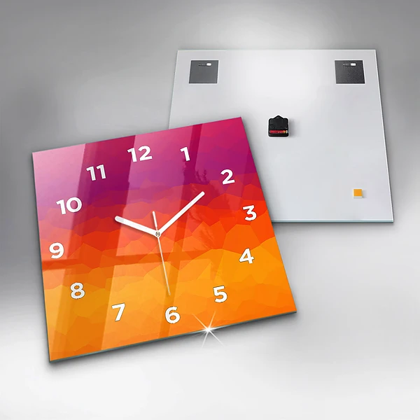 Wanduhr quadratisch mit motiv Sonnenaufgang