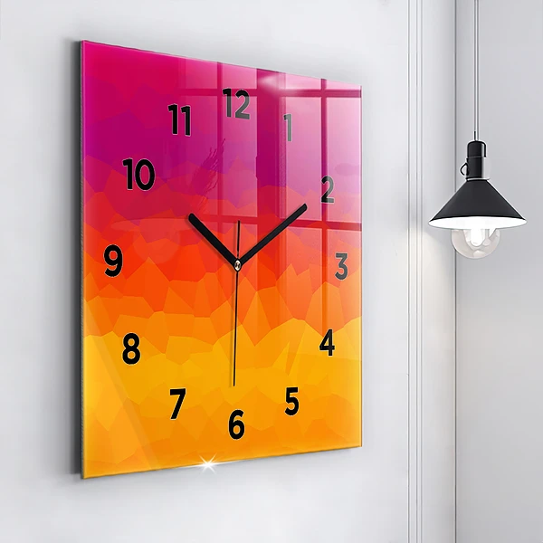 Wanduhr quadratisch mit motiv Sonnenaufgang