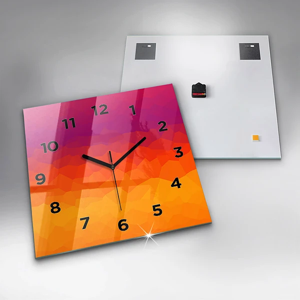 Wanduhr quadratisch mit motiv Sonnenaufgang