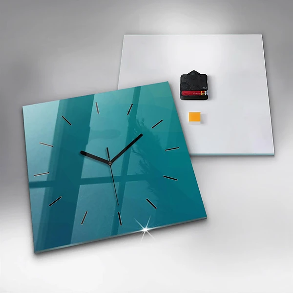 Wanduhr modern quadratisch Marine Abstraktion
