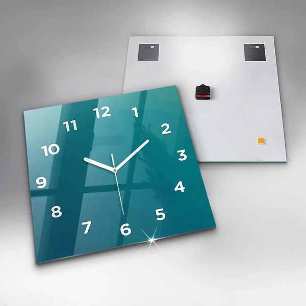 Wanduhr modern quadratisch Marine Abstraktion