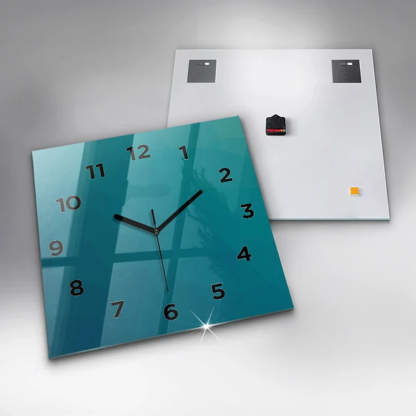 Wanduhr modern quadratisch Marine Abstraktion