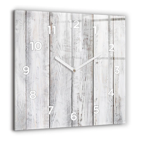 Wanduhr quadratisch mit motiv Bemalte Bretter
