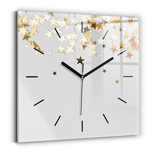 Wanduhr quadratisch Sterne
