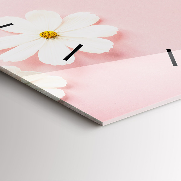 Wanduhr quadratisch Gänseblümchen