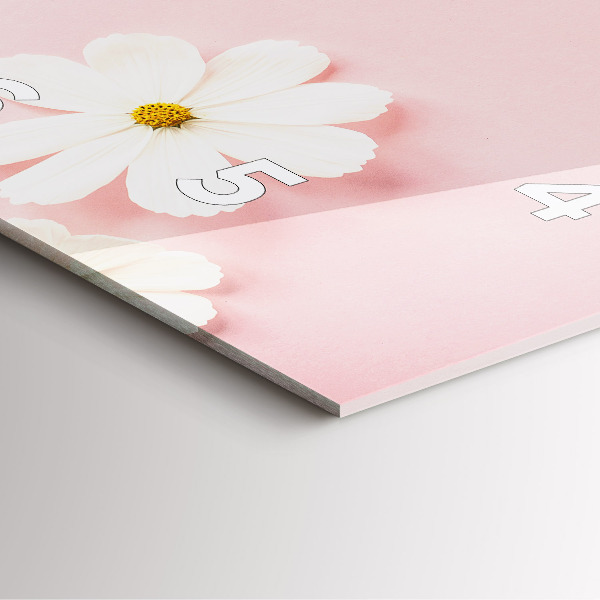 Wanduhr quadratisch Gänseblümchen