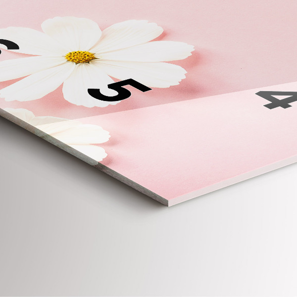 Wanduhr quadratisch Gänseblümchen