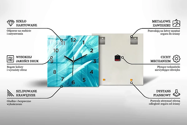 Wanduhr modern quadratisch Weltkarte Beton