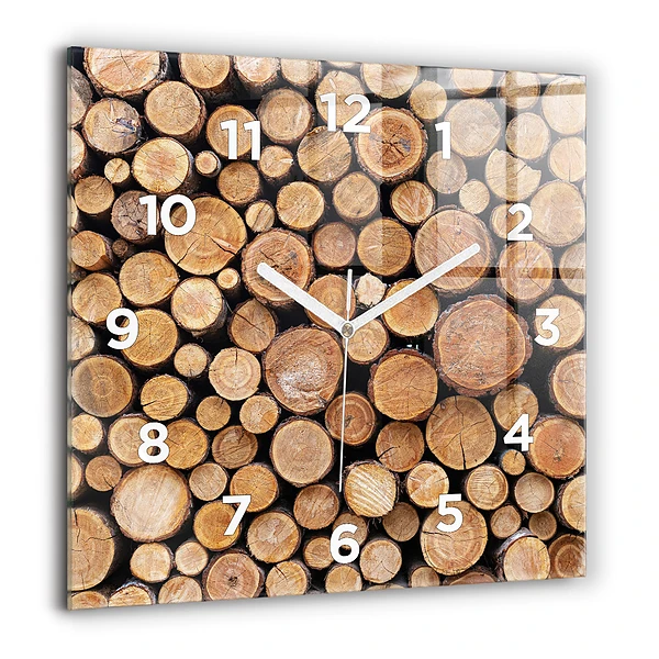 Wanduhr quadratisch mit motiv Baumringe