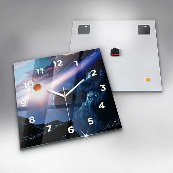 Wanduhr modern quadratisch Große Galaxie