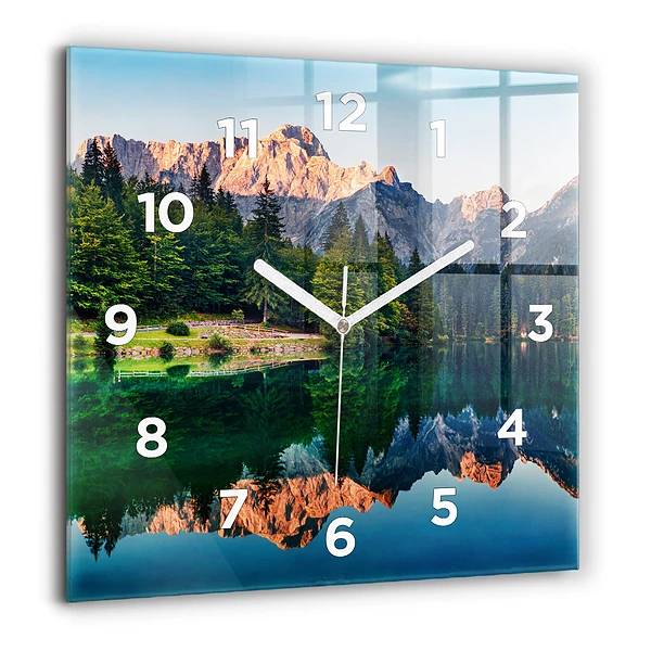Wanduhr quadratisch mit motiv Seelandschaft