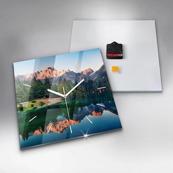 Wanduhr quadratisch mit motiv Seelandschaft