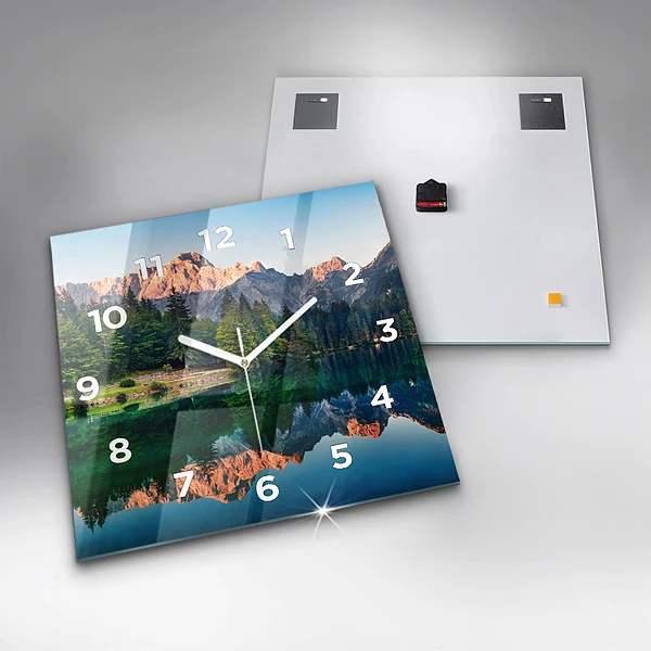 Wanduhr quadratisch mit motiv Seelandschaft