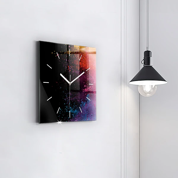 Wanduhr quadratisch Eine Explosion von Farben
