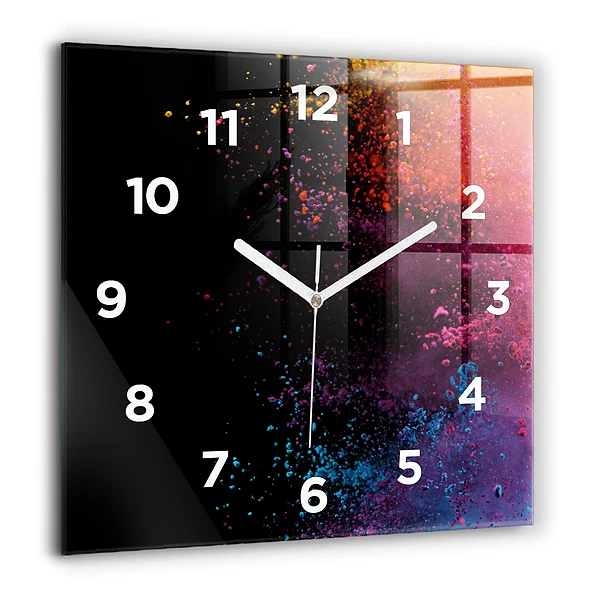 Wanduhr quadratisch Eine Explosion von Farben
