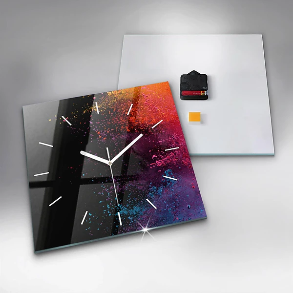 Wanduhr quadratisch Eine Explosion von Farben