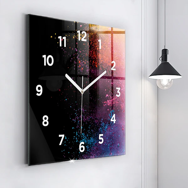 Wanduhr quadratisch Eine Explosion von Farben