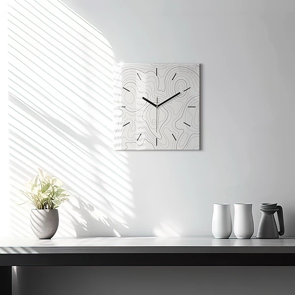 Wanduhr quadratisch Flecken abstrakt