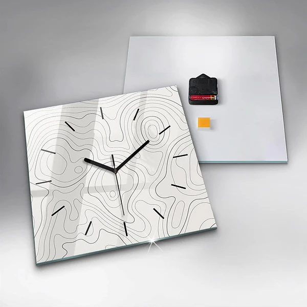 Wanduhr quadratisch Flecken abstrakt